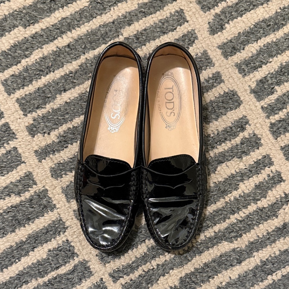 Tod's Patent Black Loafers